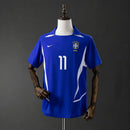 Camisa Seleção Brasileira Retrô Ronaldinho 2002 Azul