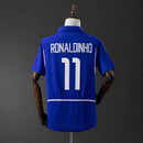 Camisa Seleção Brasileira Retrô Ronaldinho 2002 Azul
