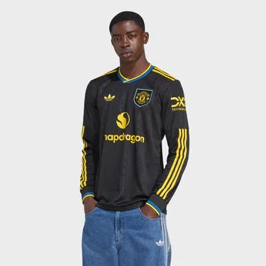 Camisa Manchester United III Manga Longa 25/26 - Torcedor Masculina - Preta